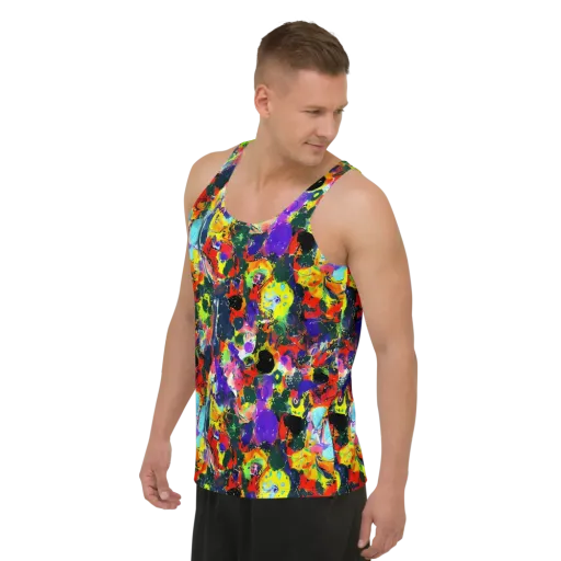 Electric Impasto on a Men's Tank Top