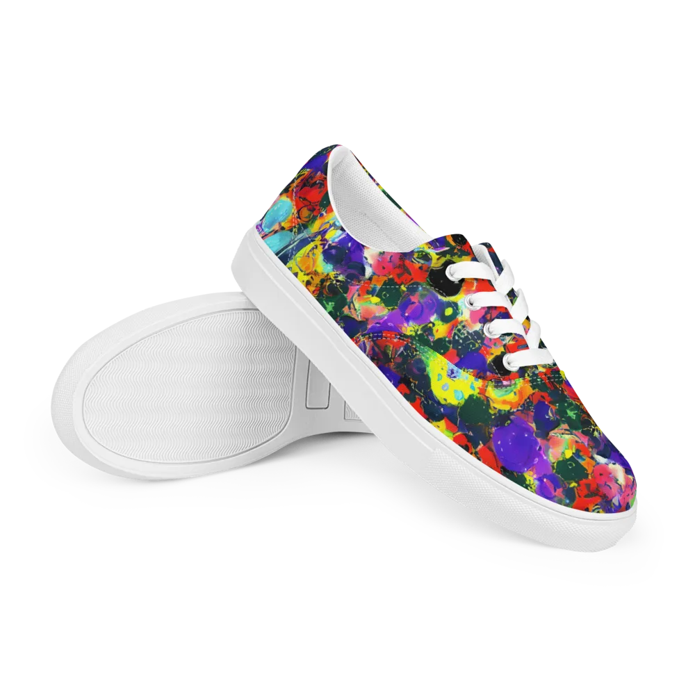 Electric Impasto on Men's Lace-Up Canvas Shoes — Right Front