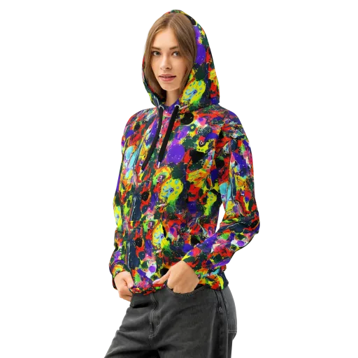 Electric Impasto on a Cotton Hoodie