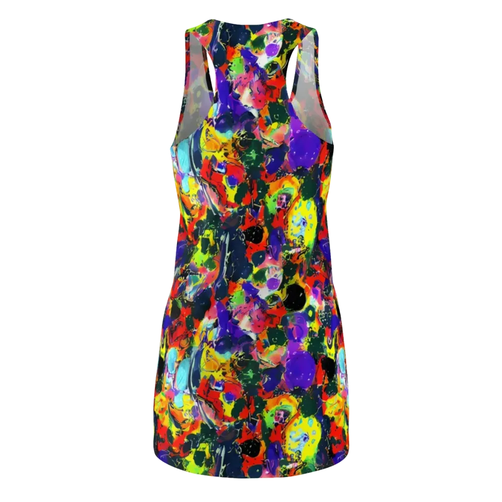 Electric Impasto on Racerback Dress — Back