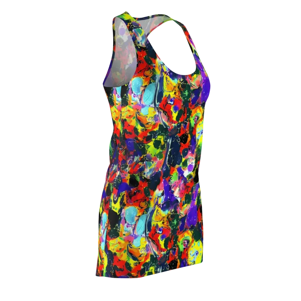 Electric Impasto on Racerback Dress — Front Side