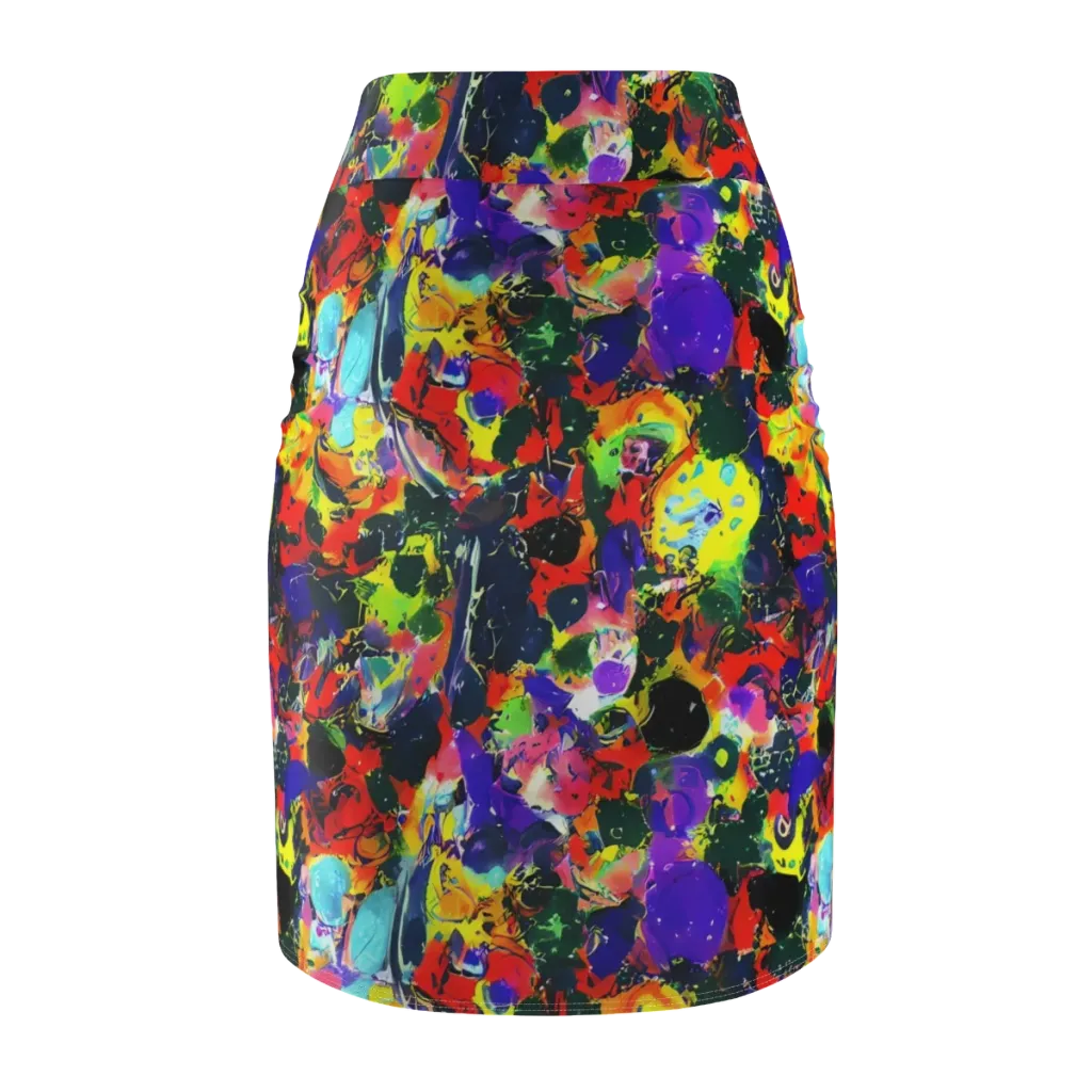 Electric Impasto on Pencil Skirt — Back