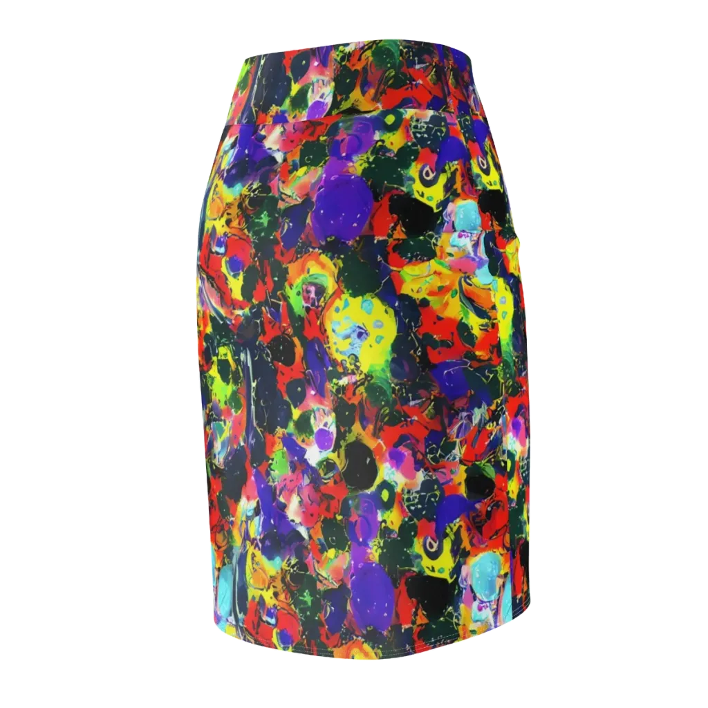 Electric Impasto on Pencil Skirt — Back Side