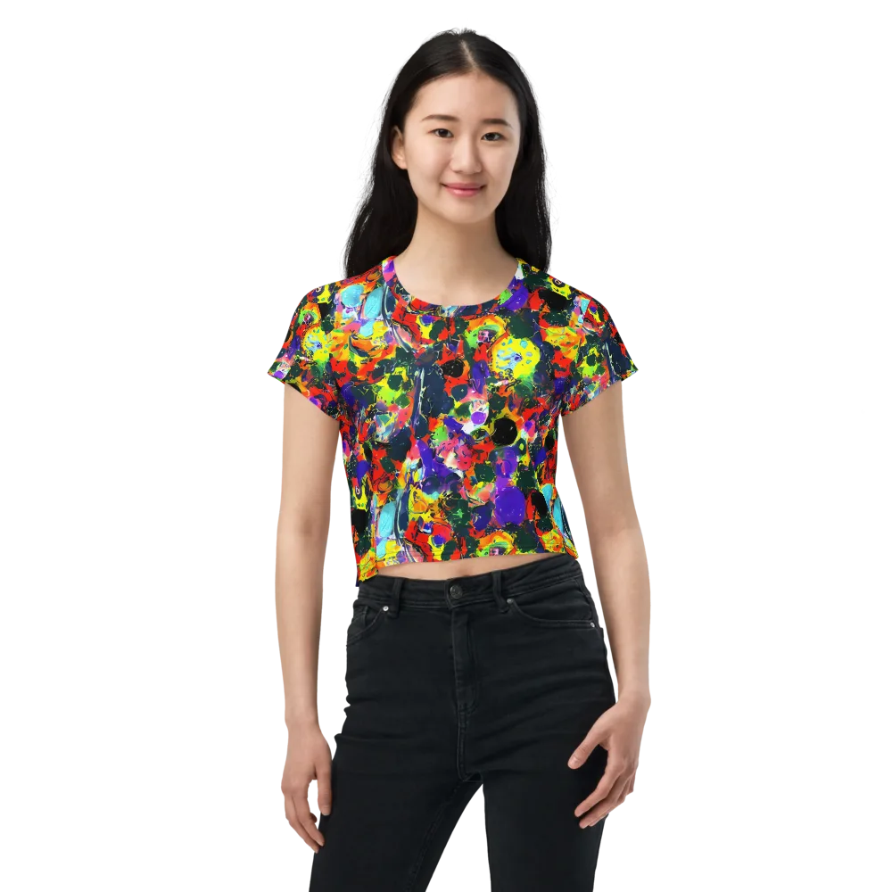 Electric Impasto on Crop Tee — Front