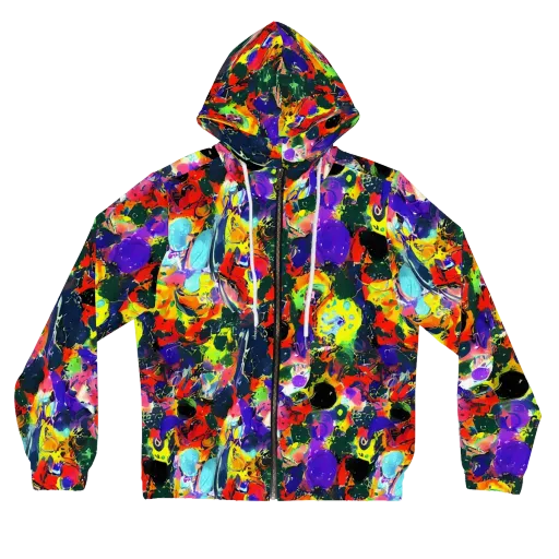 Electric Impasto on a Women's Full-Zip Hoodie