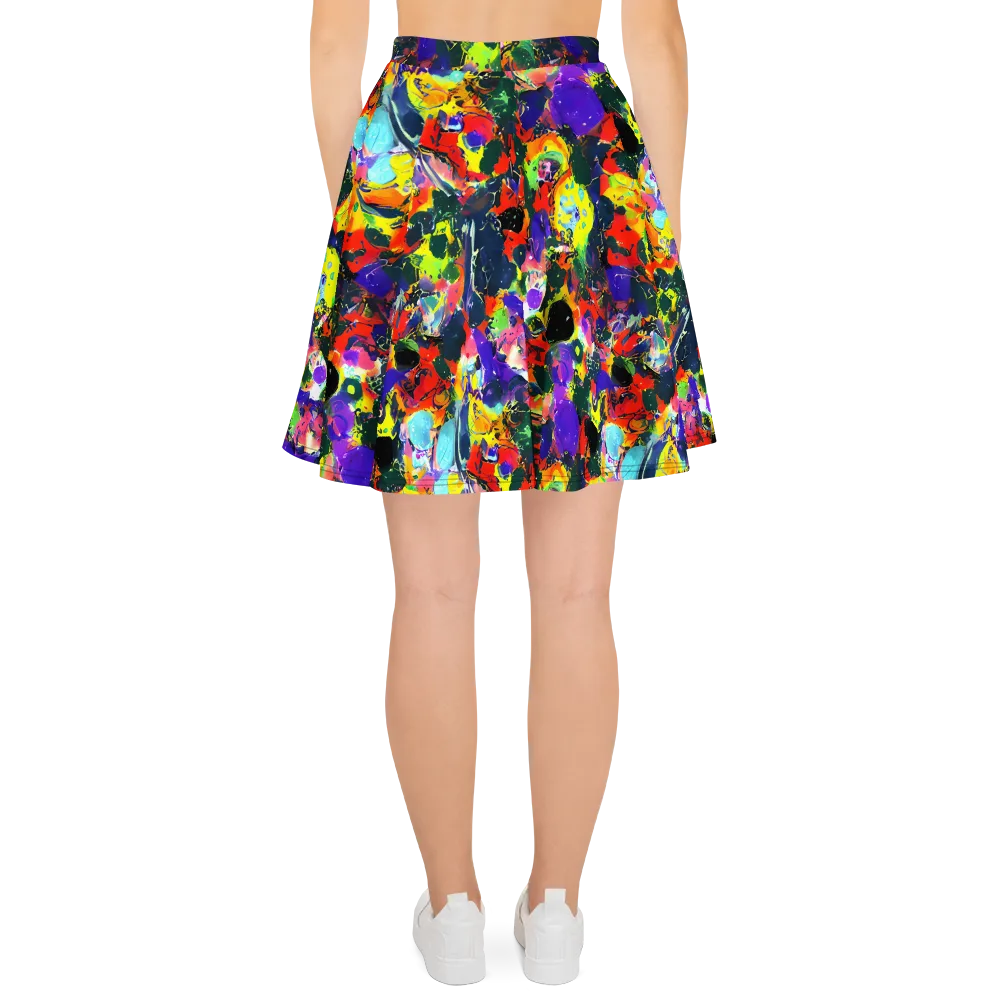 Electric Impasto on Skater Skirt — Back