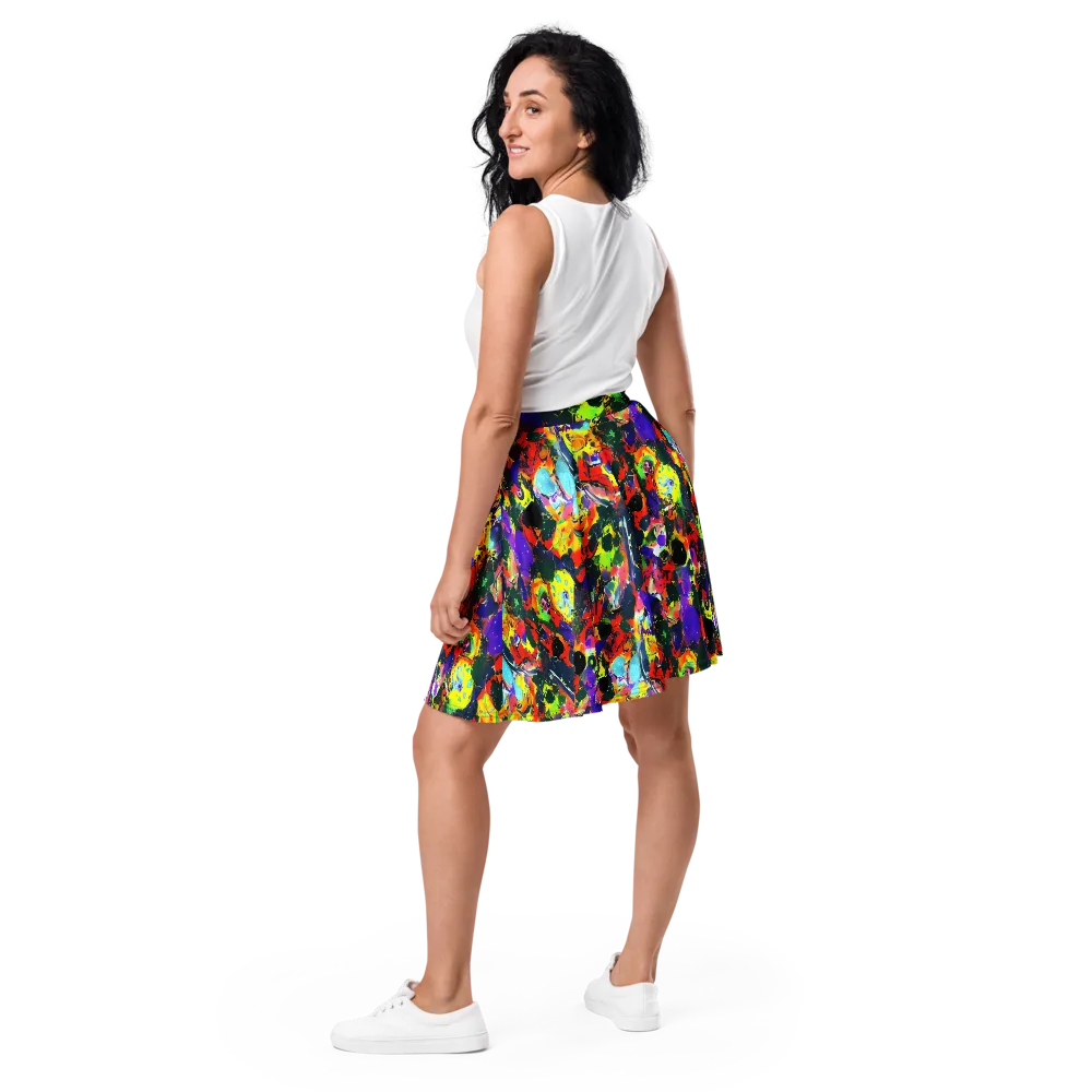 Electric Impasto on Skater Skirt — Back