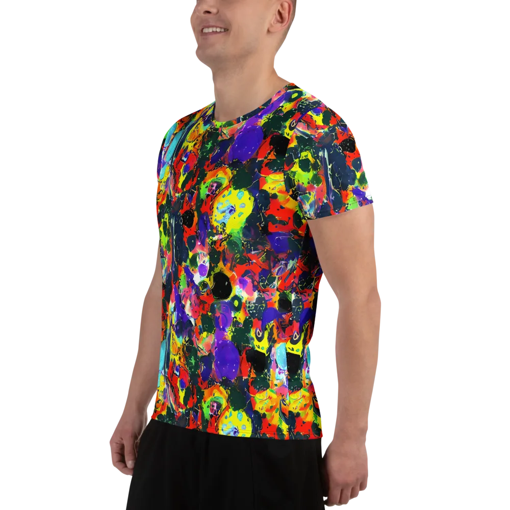 Electric Impasto on Men's Athletic T-Shirt — Left
