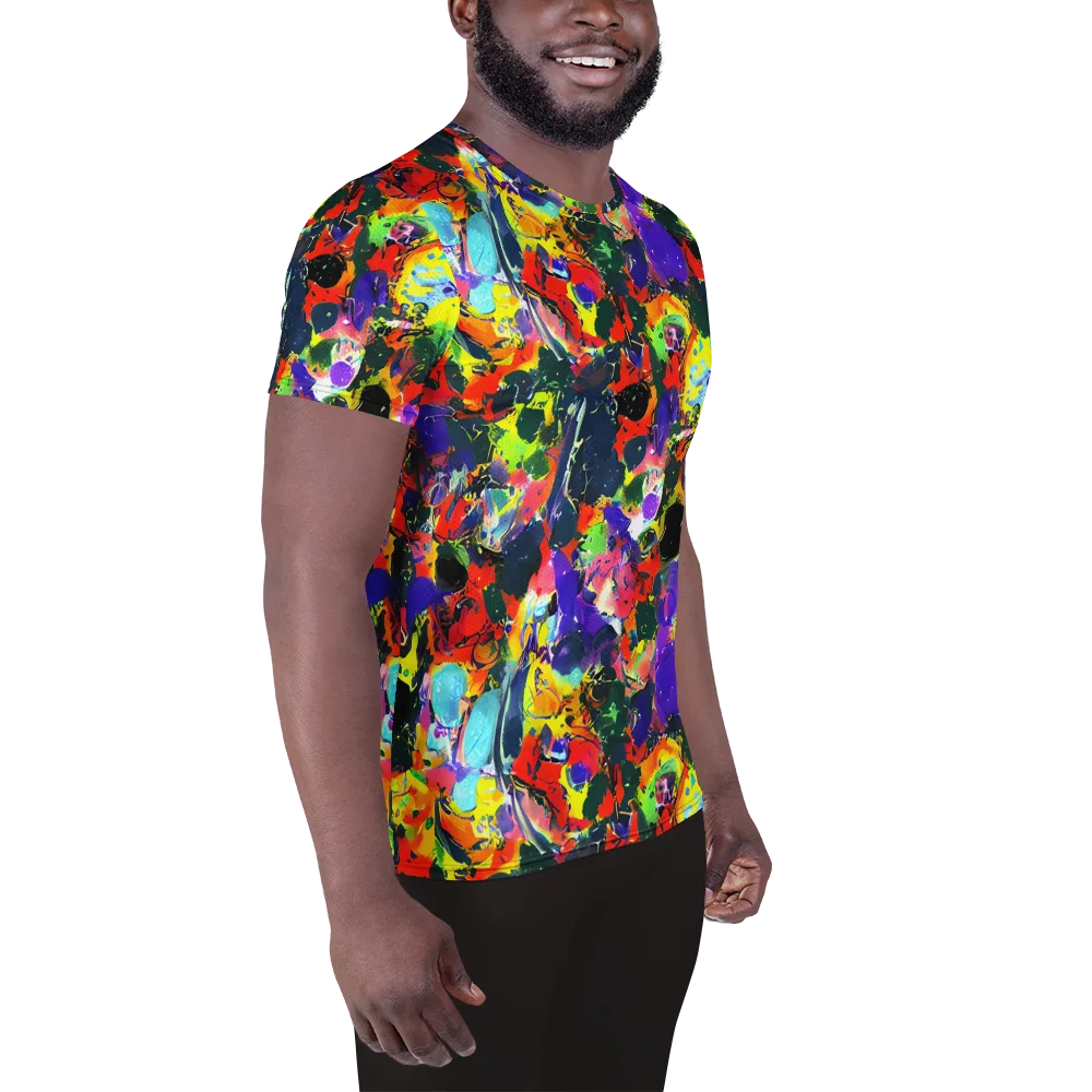 Electric Impasto on Men's Athletic T-Shirt — Right