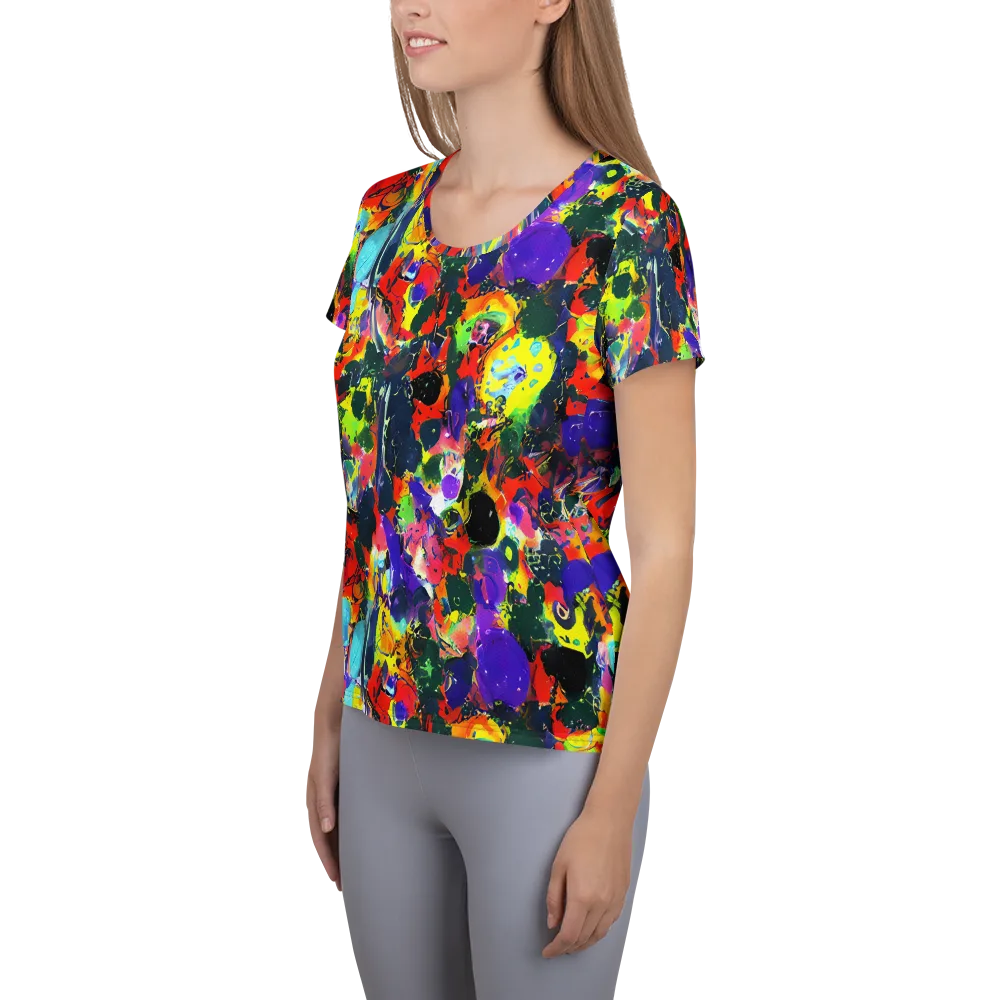 Electric Impasto on Women's Athletic T-Shirt — Left