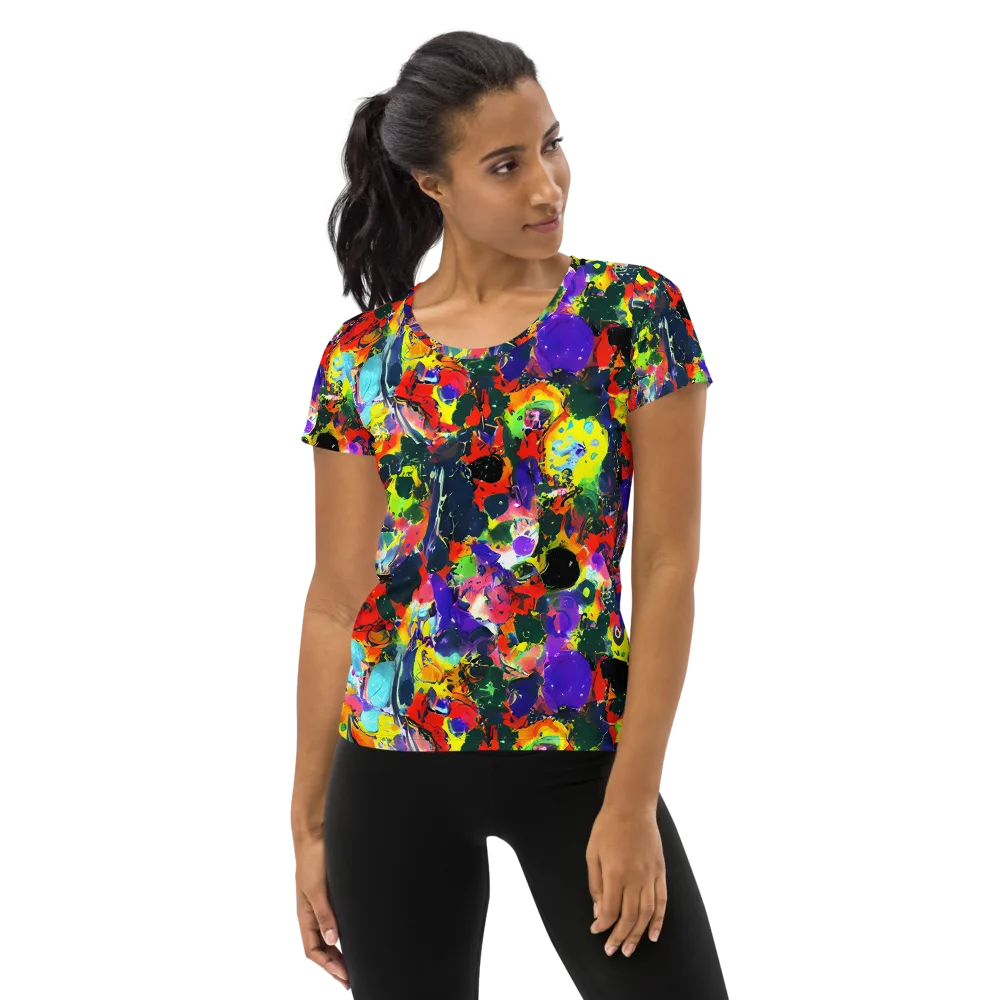 Electric Impasto on Women's Athletic T-Shirt — Front