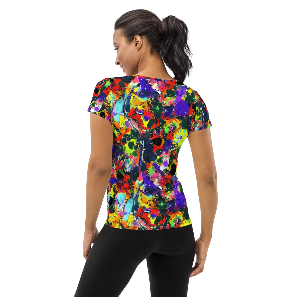 Electric Impasto on Women's Athletic T-Shirt — Back