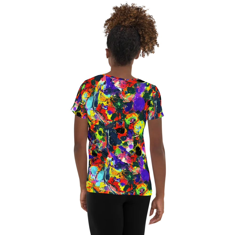 Electric Impasto on Women's Athletic T-Shirt — Back