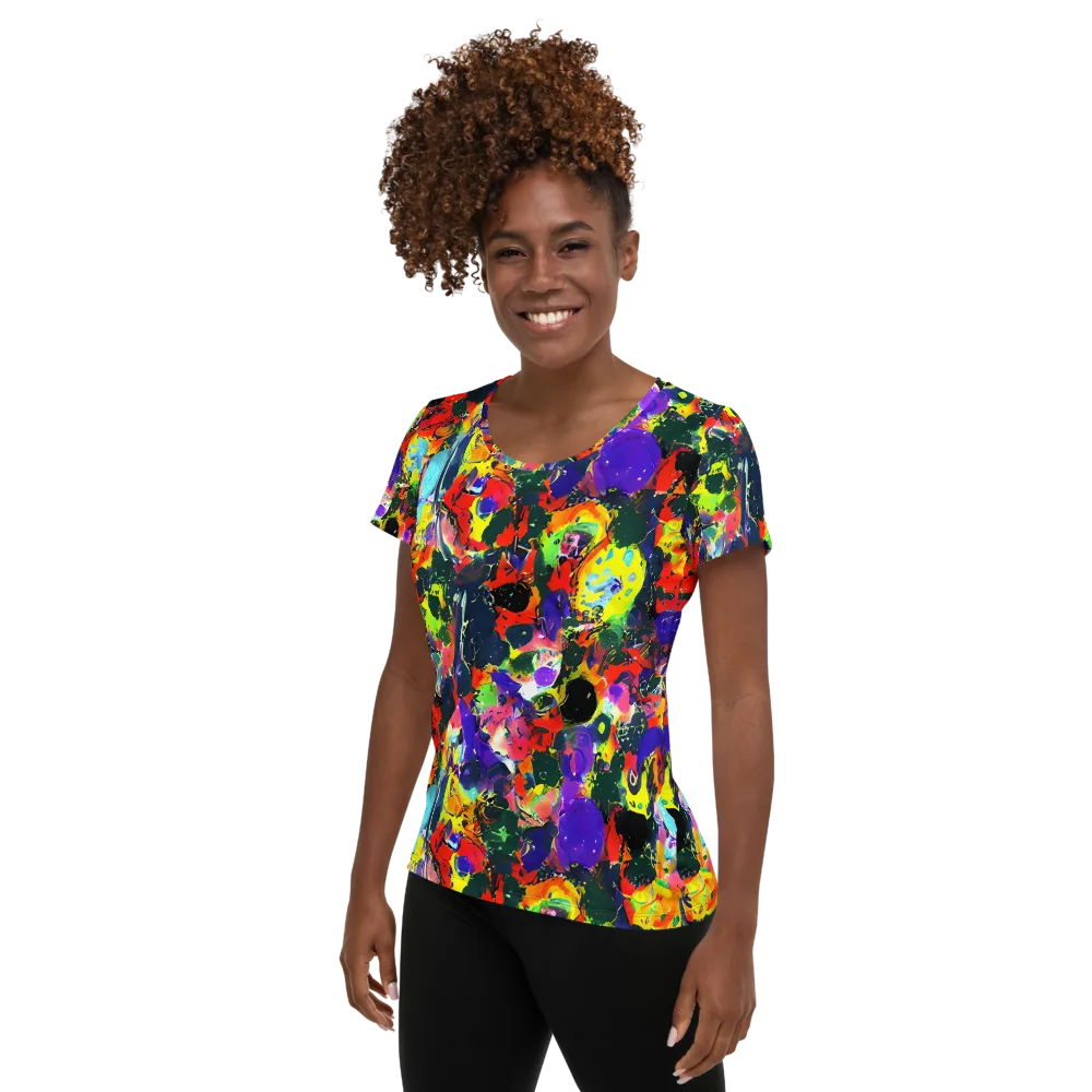 Electric Impasto on Women's Athletic T-Shirt — Left