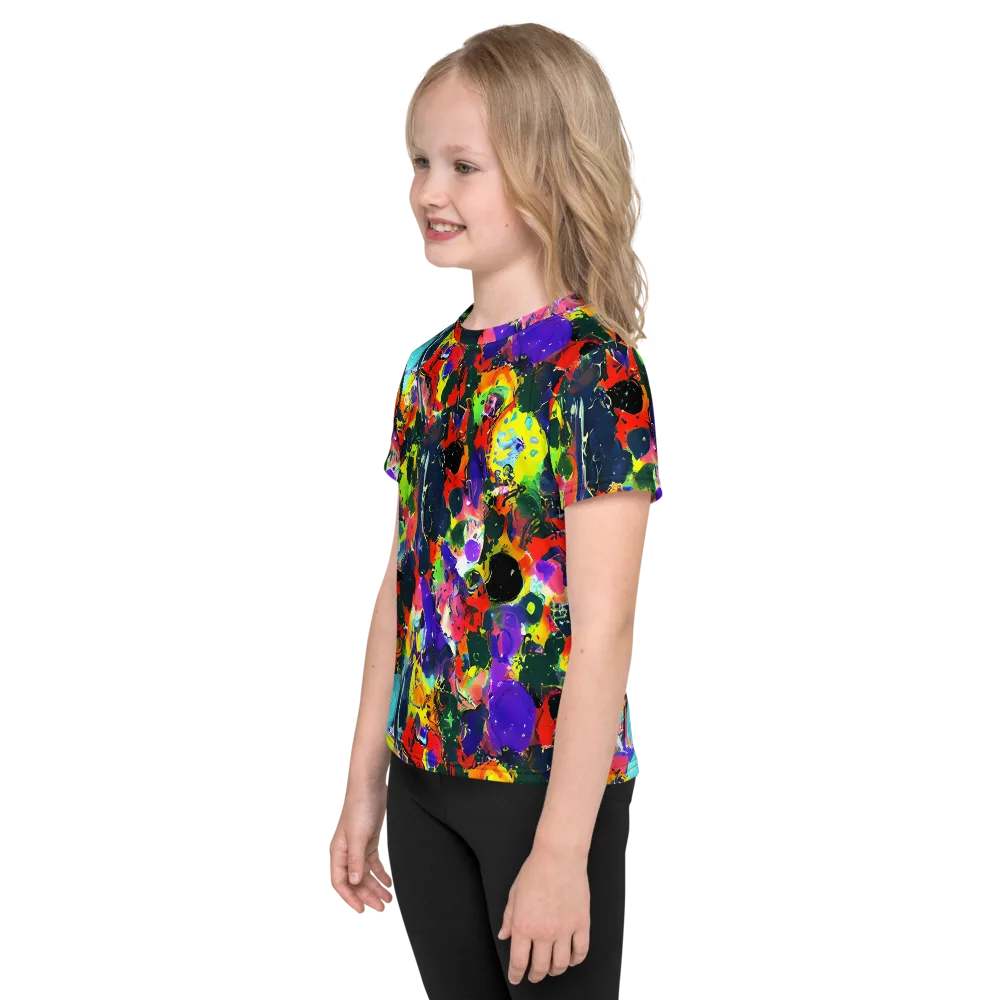 Electric Impasto on Kids Crew Neck T-Shirt — Left