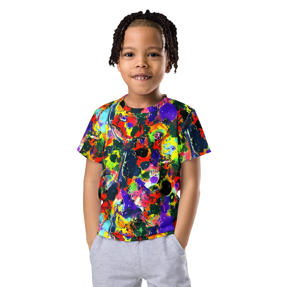 Electric Impasto on Kids Crew Neck T-Shirt — Front