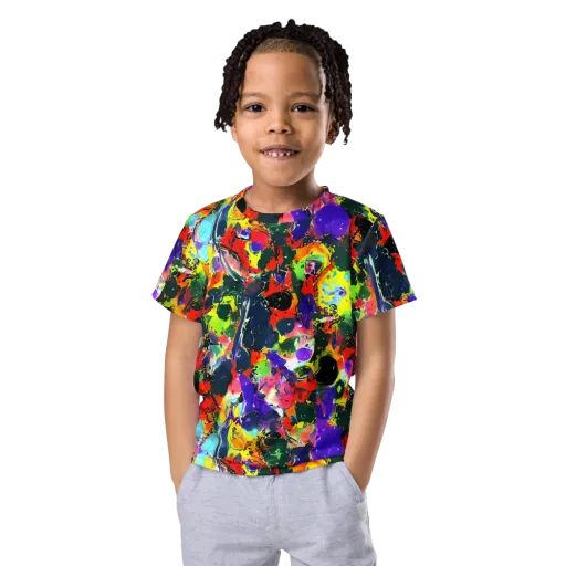 Electric Impasto on a Kids Crew Neck T-Shirt