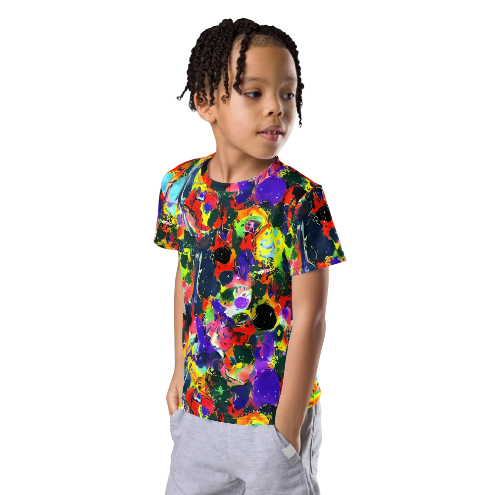 Electric Impasto on Kids Crew Neck T-Shirt — Left Front