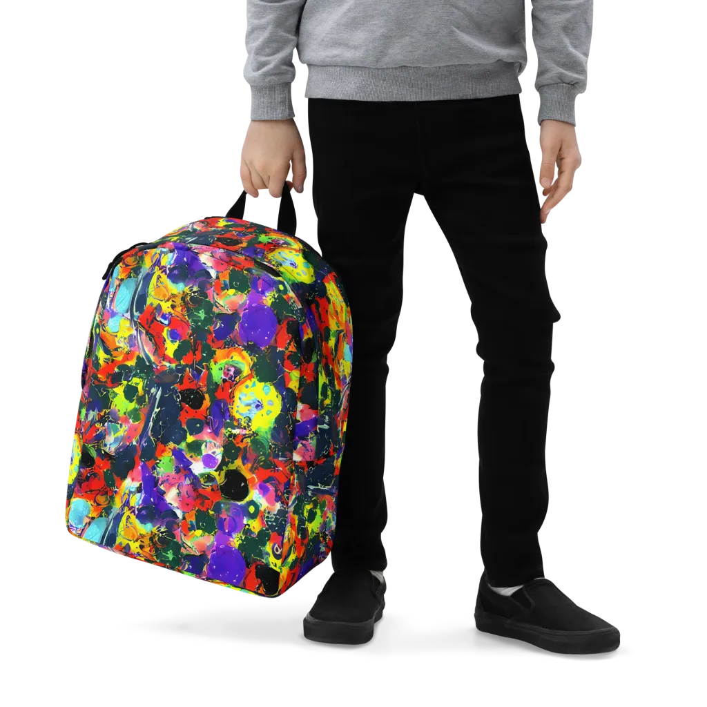 Electric Impasto on Minimalist Backpack — Zoomed-in
