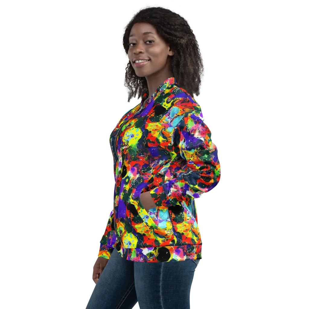 Electric Impasto on Bomber Jacket — Left