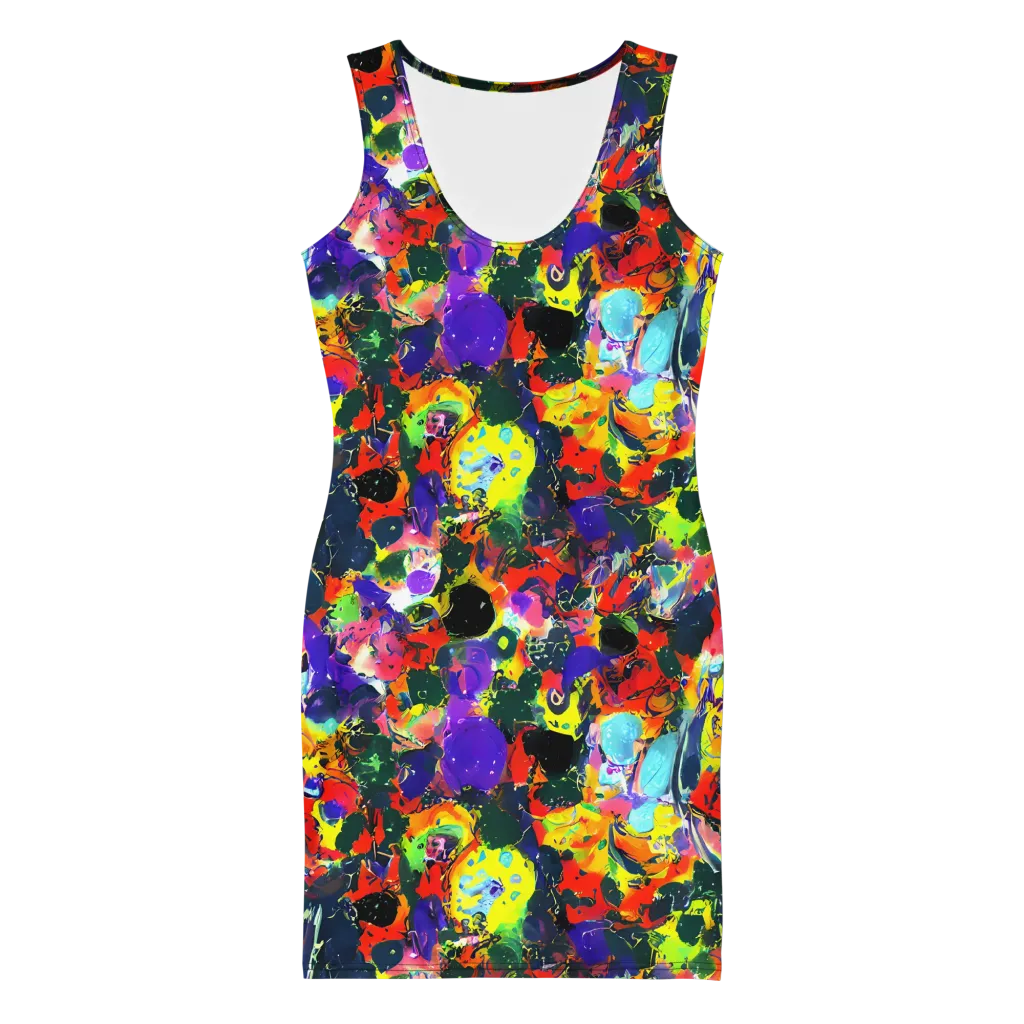 Electric Impasto on Bodycon Dress — Front