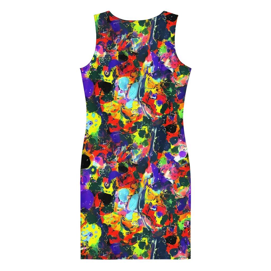 Electric Impasto on Bodycon Dress — Back