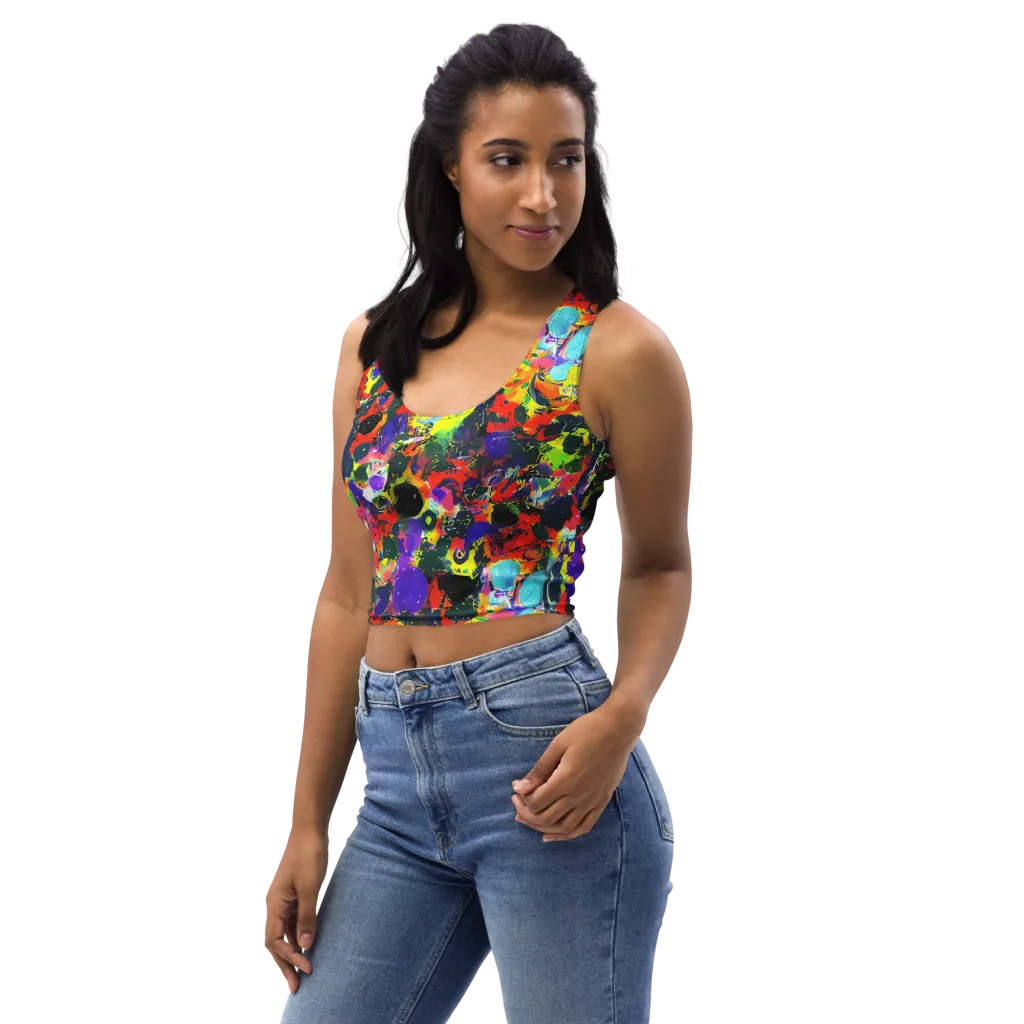 Electric Impasto on Crop Top — Left Front