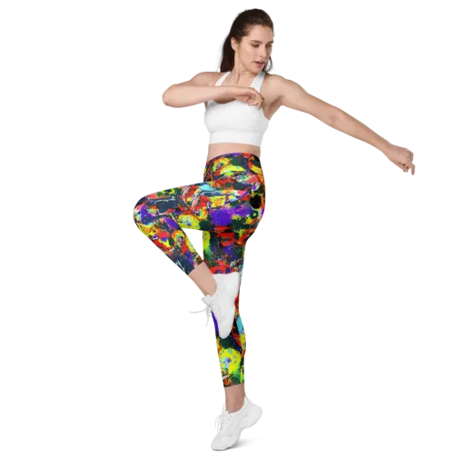 Electric Impasto on a Leggings with Pockets