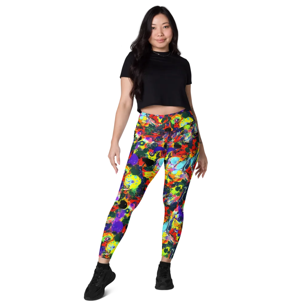 Electric Impasto on Leggings with Pockets — Front