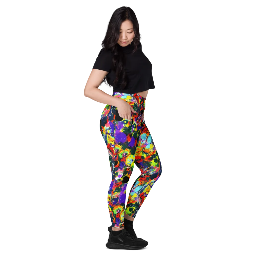 Electric Impasto on Leggings with Pockets — Right