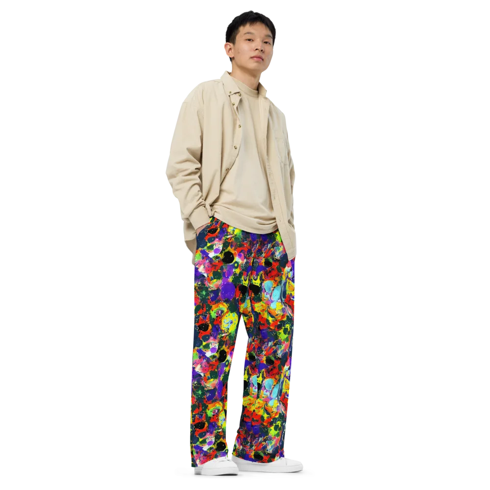 Electric Impasto on Wide-Leg Pants — Right Front