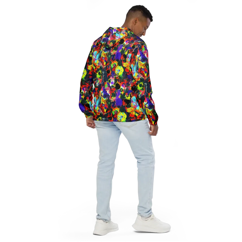 Electric Impasto on Men's Windbreaker — Back