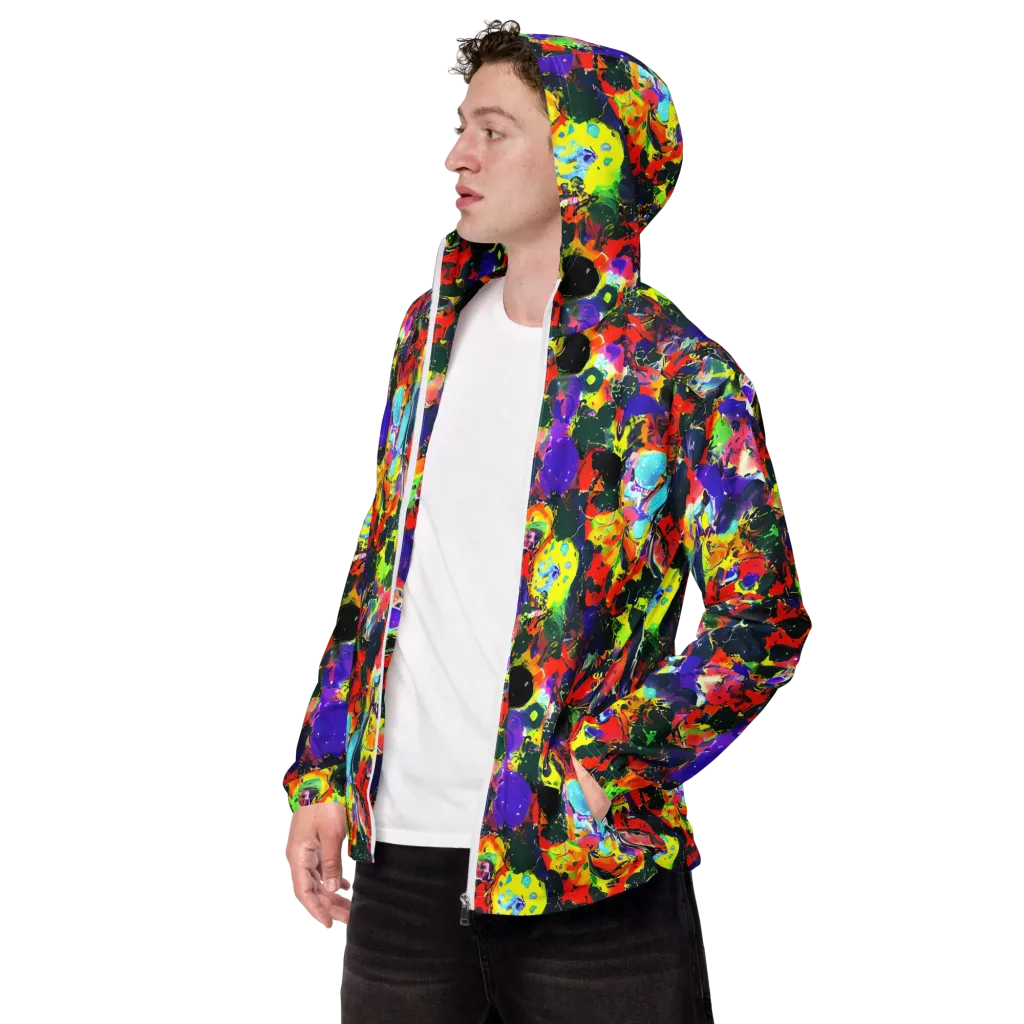 Electric Impasto on Men's Windbreaker — Left Front