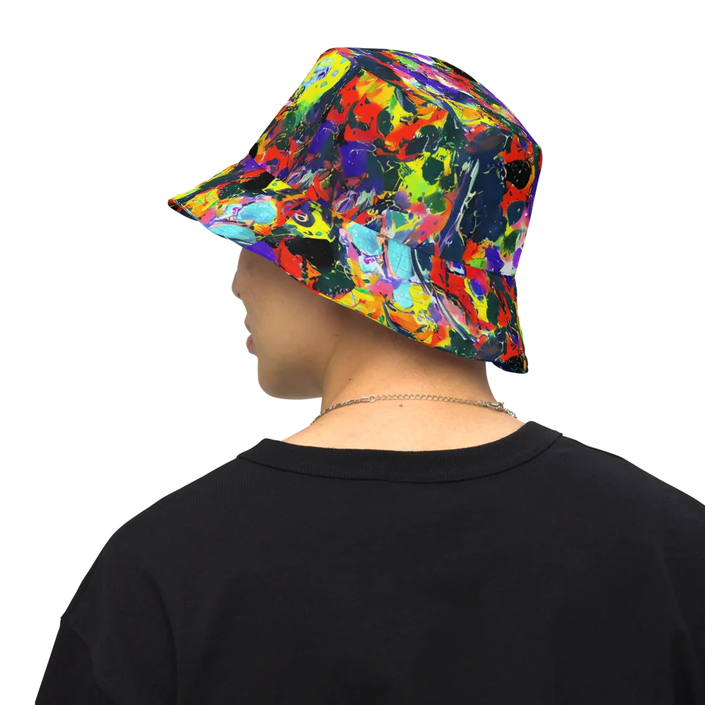 Electric Impasto on Reversible Bucket Hat — Back Inside