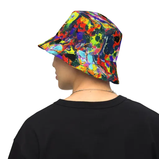 Electric Impasto on a Reversible Bucket Hat