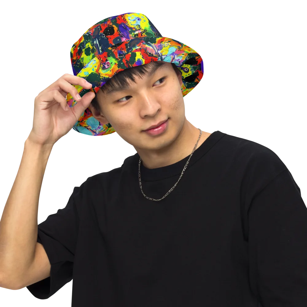 Electric Impasto on Reversible Bucket Hat — Front Inside