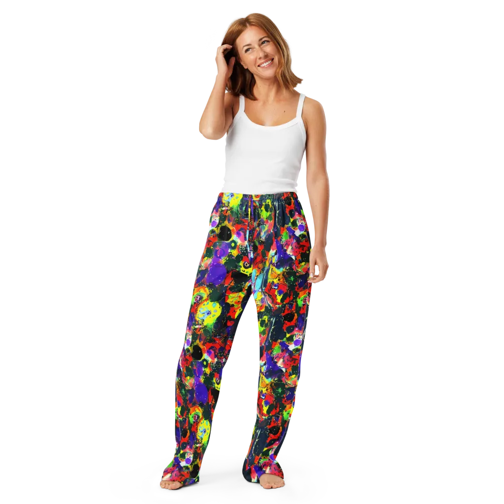 Electric Impasto on Women's Pajama Pants — Front