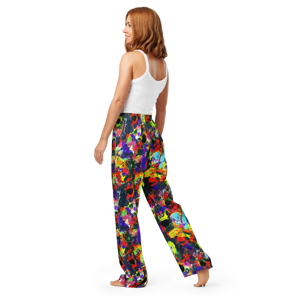 Electric Impasto on Women's Pajama Pants — Back