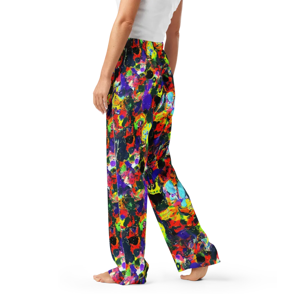 Electric Impasto on Women's Pajama Pants — Left