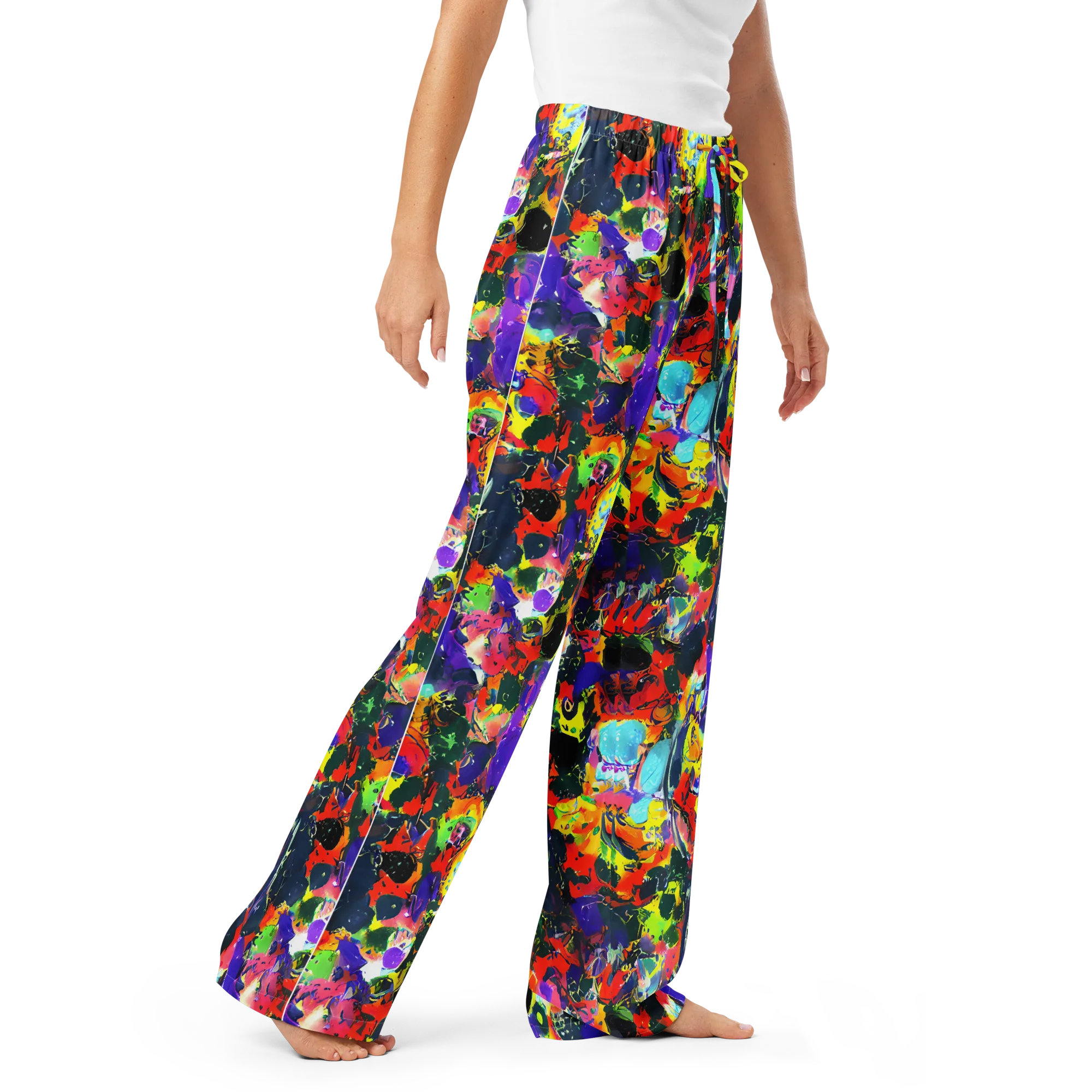 Electric Impasto on Women's Pajama Pants — Right Front