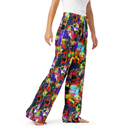 Electric Impasto on a Women's Pajama Pants
