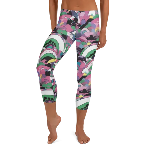 Neon Cloudwork on a Capri Leggings