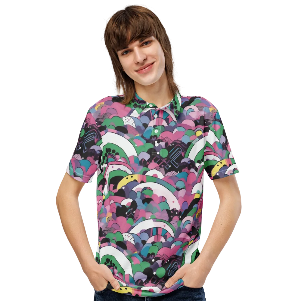 Neon Cloudwork on Men's Slim Fit Polo Shirt — Front