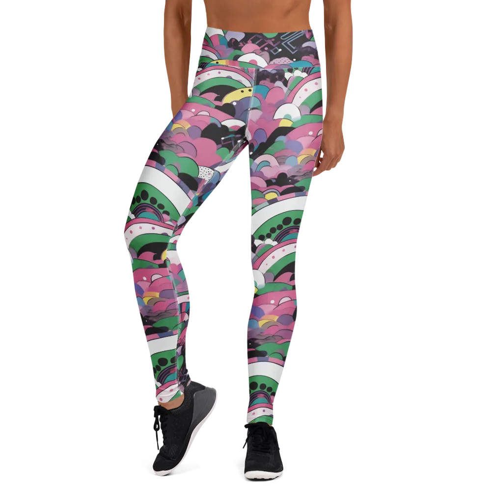 Neon Cloudwork on Yoga Leggings — Front