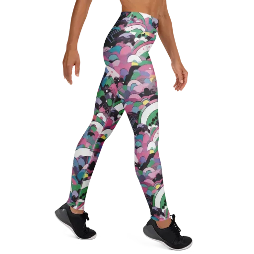Neon Cloudwork on a Yoga Leggings
