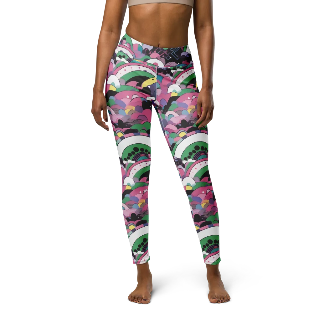Neon Cloudwork on Yoga Leggings — Front