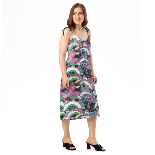 Neon Cloudwork on a Slip Dress
