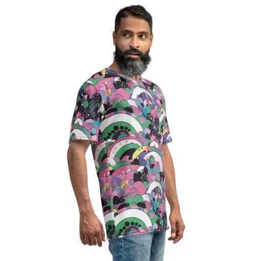 Neon Cloudwork on a Men's Crew Neck T-Shirt