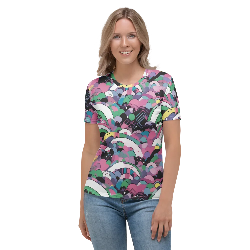 Neon Cloudwork on Women's Crew Neck T-Shirt — Front