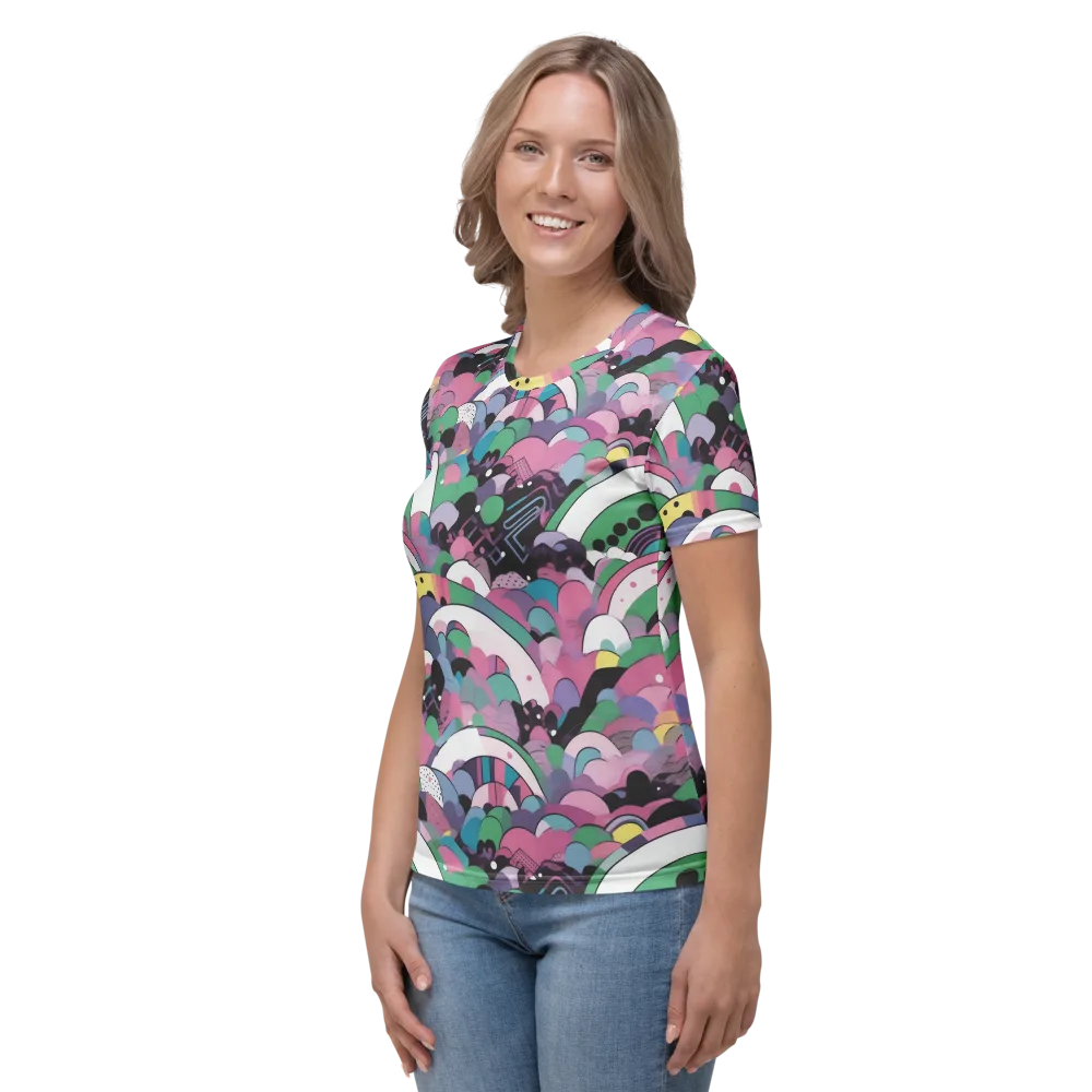 Neon Cloudwork on Women's Crew Neck T-Shirt — Left